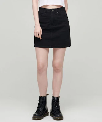 (Women) MUSINSA STANDARD WOMEN Black Denim Mini Skirt MWASN4Z01-BK Sizing (Women) MUSINSA STANDARD WOMEN Black Denim Mini Skirt MWASN4Z01-BK