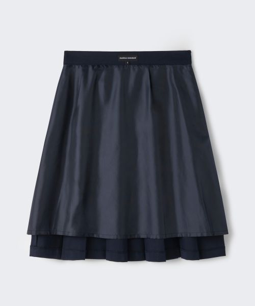 Details for (Women) MUSINSA STANDARD WOMEN Bold Pleated Knee-Length Skirt [Navy] MWFSK5B08-NA