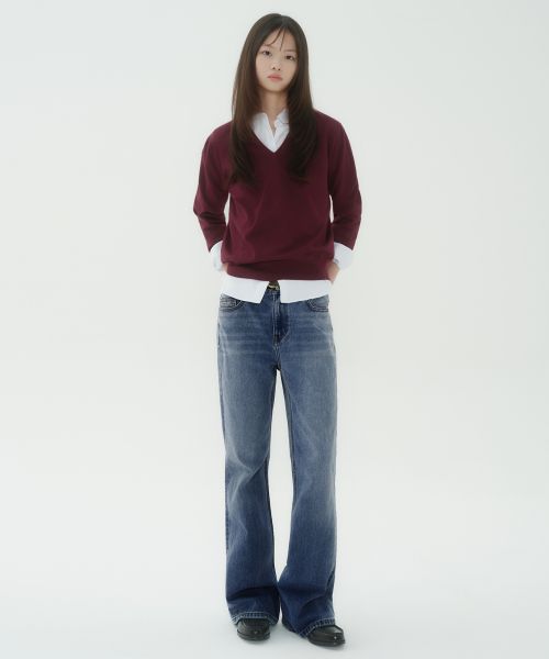 (Women) Musinsa Standard Women Bootcut Denim Pants [Medium Indigo] MWDNP0Z03-MI