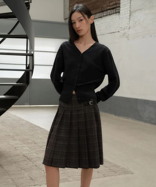 women-musinsa-standard-women-buckle-pleated-check-knee-length-skirt-gray-mwesk-0-d10-gr