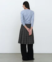 Lookbook (W) Falda Gris a Cuadros con Pliegues y Hebilla para Mujer MUSINSA STANDARD MWESK0D10-GR
