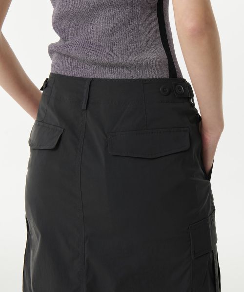 Cheap (Women) MUSINSA STANDARD WOMEN Cargo Maxi Skirt [Gunmetal] MWCSK4Z03-GT