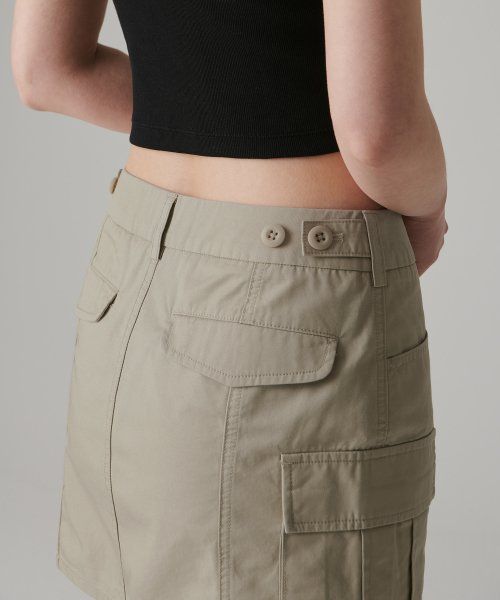 Shop (Women) MUSINSA STANDARD WOMEN Cargo Mini Skirt [Beige] MWCSK2Z02-BE