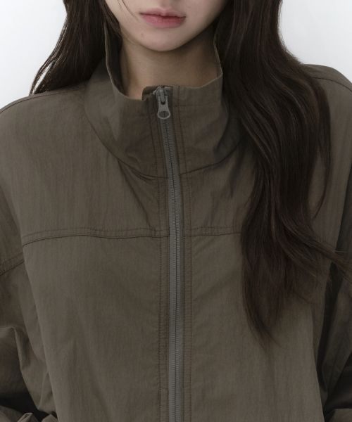 Shop (Women) MUSINSA STANDARD WOMEN CN High Neck Windbreaker [Brown] MWFJJ7B01-BR