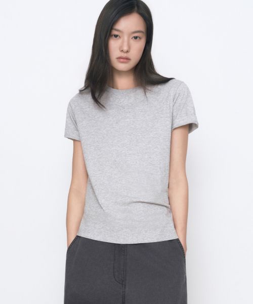 (Women) MUSINSA STANDARD WOMEN Cool Standard Basic Crew Neck T-Shirt [Medium Gray] MWATS5Z09-MR