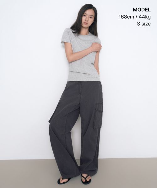 Order (W) MUSINSA STANDARD 女款酷感基础圆领T恤 [中灰色] MWATS5Z09-MR