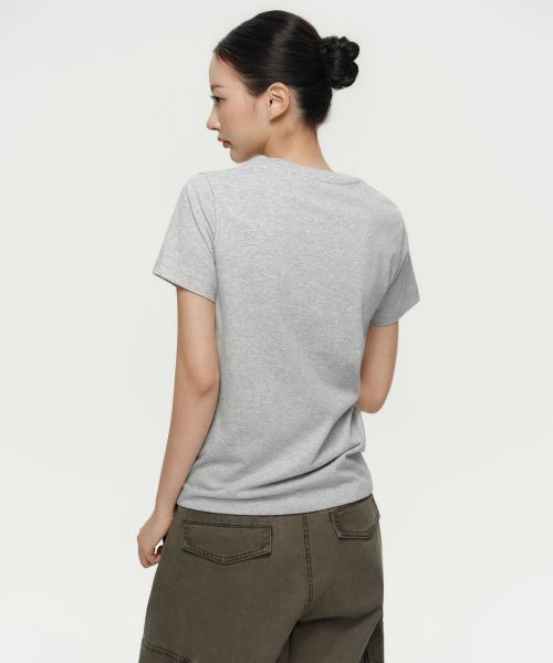 Purchase (W) MUSINSA STANDARD 女款酷感基础圆领T恤 [中灰色] MWATS5Z09-MR