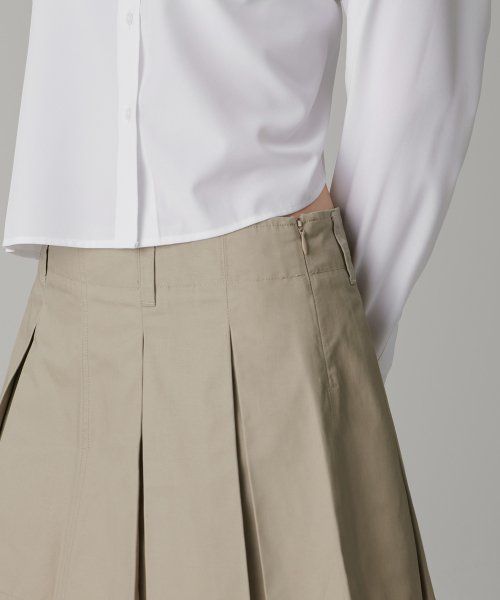 Details for (Women) MUSINSA STANDARD WOMEN Cotton Pleated Mini Skirt [Beige] MWCSK3Z02-BE
