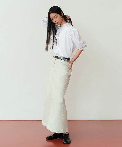 (Women) MUSINSA STANDARD WOMEN CP Maxi Skirt [Dusty Cream] MWDSK3Z02-UC