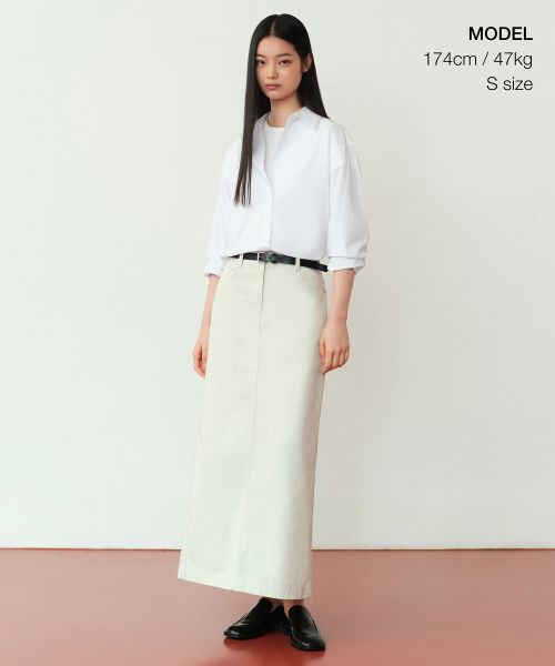 Order (Women) MUSINSA STANDARD WOMEN CP Maxi Skirt [Dusty Cream] MWDSK3Z02-UC