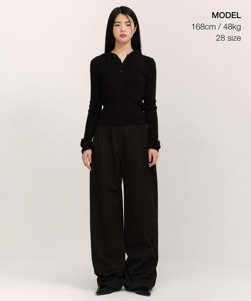 Order (Women) Musinsa Standard Women Deep Tuck Extra Wide Chino Pants [Black] MWEPC8C02-BK