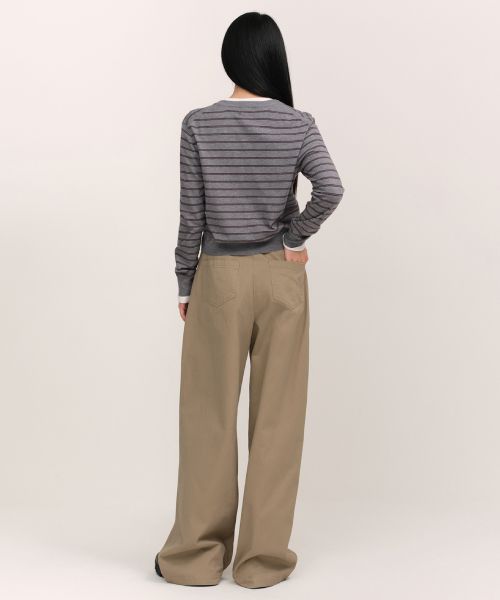 Lookbook (W) MUSINSA STANDARD 女款深褶超宽版卡其裤（米色） MWEPC8C02-BE