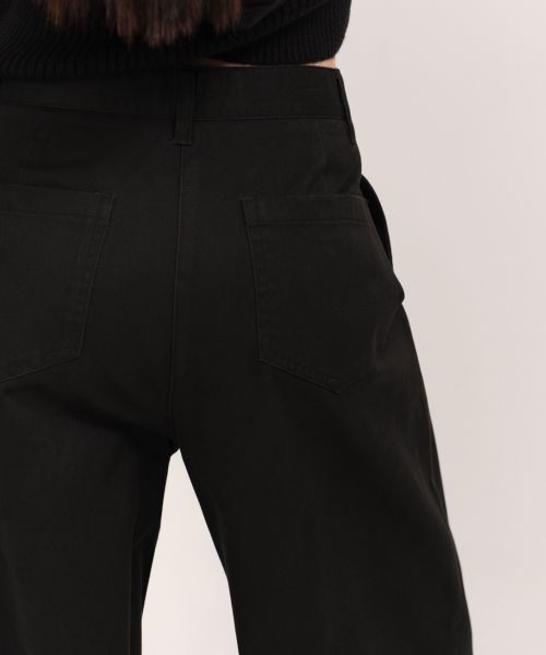 Details for (Women) Musinsa Standard Women Deep Tuck Extra Wide Chino Pants [Black] MWEPC8C02-BK