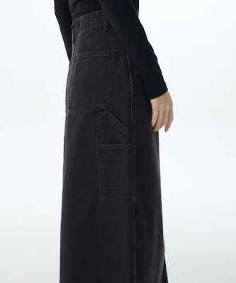 (W) MUSINSA STANDARD 女士洗舊黑色丹寧工裝長裙 MWDSN0Z02-WC Sizing (W) MUSINSA STANDARD 女士洗舊黑色丹寧工裝長裙 MWDSN0Z02-WC