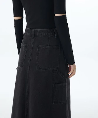 (W) MUSINSA STANDARD 女士洗舊黑色丹寧工裝長裙 MWDSN0Z02-WC Cheap (W) MUSINSA STANDARD 女士洗舊黑色丹寧工裝長裙 MWDSN0Z02-WC