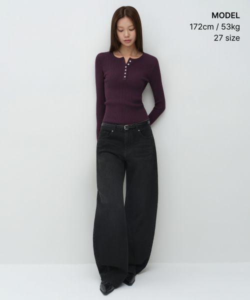 Order (W) MUSINSA STANDARD 女款基础款弧形牛仔裤 [洗黑色] MWFNP0A05-WC