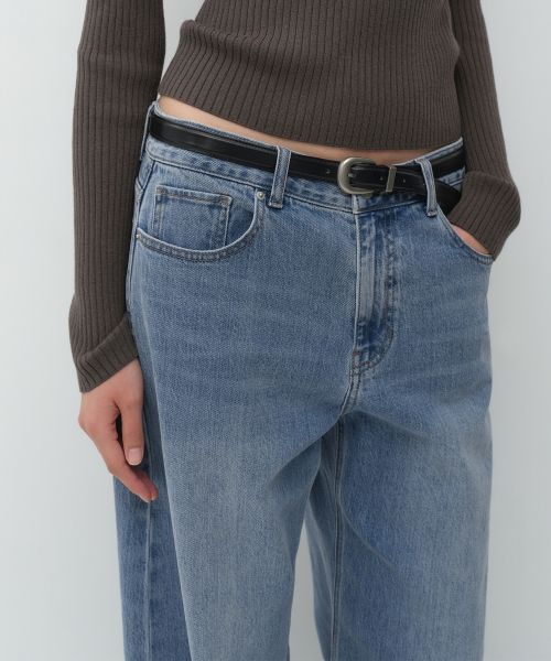 Sizing (W) MUSINSA STANDARD 女款基础款弧形牛仔裤【浅靛蓝】 MWFNP0A05-LI