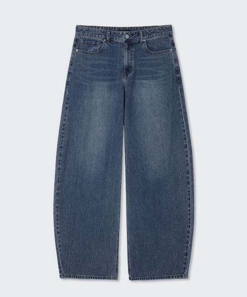 Sizing (Women) MUSINSA STANDARD WOMEN Essential Curved Denim Pants [Medium Indigo] MWFNP0A05-MI