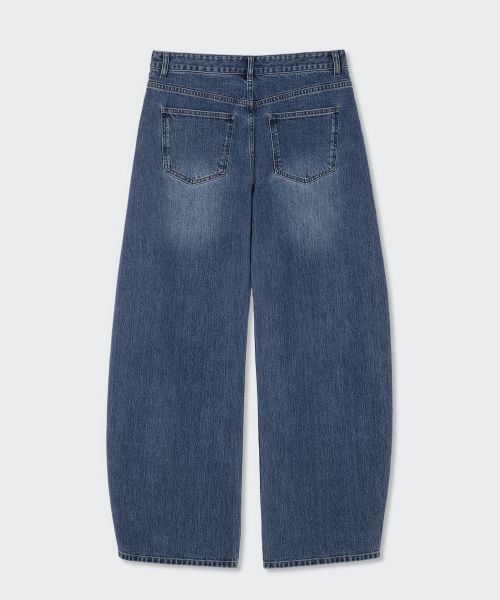 Cheap (Women) MUSINSA STANDARD WOMEN Essential Curved Denim Pants [Medium Indigo] MWFNP0A05-MI