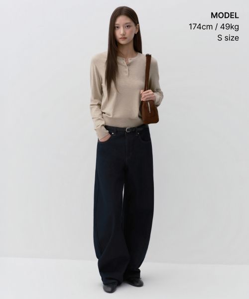 Order (W) MUSINSA STANDARD 女款 Essential 亨利領針織衫［混色淺米色］ MWFWL8A03-HI