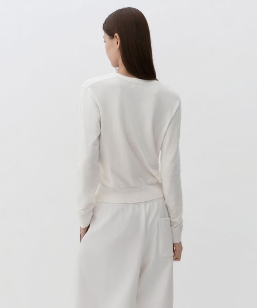Lookbook (W) MUSINSA STANDARD 女款基本款亨利領針織衫【象牙白】 MWFWL8A03-IV