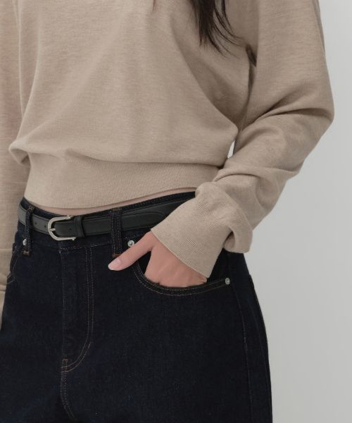 Purchase (W) MUSINSA STANDARD 女款 Essential 亨利領針織衫［混色淺米色］ MWFWL8A03-HI