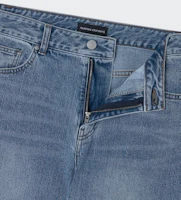 Shop (W) MUSINSA STANDARD レディース エッセンシャル ルーズストレートデニムパンツ ライトインディゴ MWFNP0A02-LI
