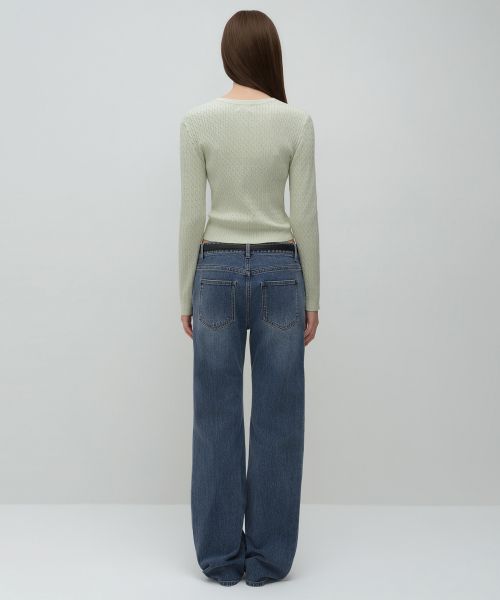 Lookbook (W) MUSINSA STANDARD 女款基本款直筒牛仔褲【中靛藍】 MWFNP0A01-MI