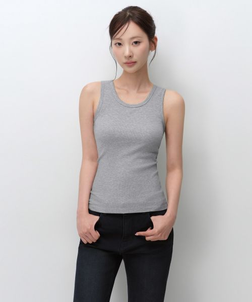 Lookbook (Women) MUSINSA STANDARD WOMEN Essential Tank Bra Top [Medium Grey] MWFTE6B20-MR