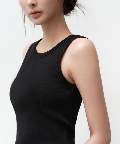 Details for (Women) MUSINSA STANDARD WOMEN Essential Tank Top [Black] MWCTE0Z02-BK