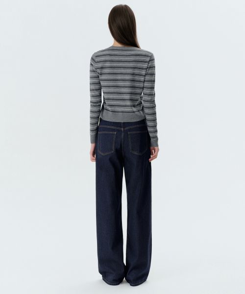 Lookbook (W) MUSINSA STANDARD 女款 Essential 寬版牛仔褲 [深靛藍] MWFNP0A03-DI