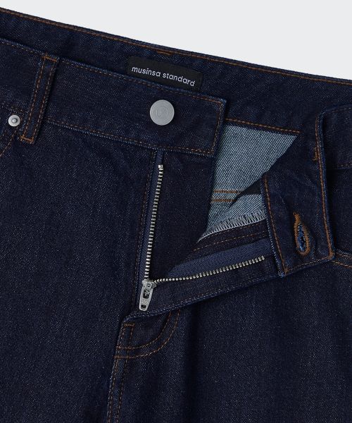 Shop (W) MUSINSA STANDARD 女款 Essential 寬版牛仔褲 [深靛藍] MWFNP0A03-DI