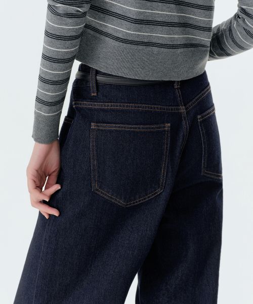 Details for (W) MUSINSA STANDARD 女款 Essential 寬版牛仔褲 [深靛藍] MWFNP0A03-DI