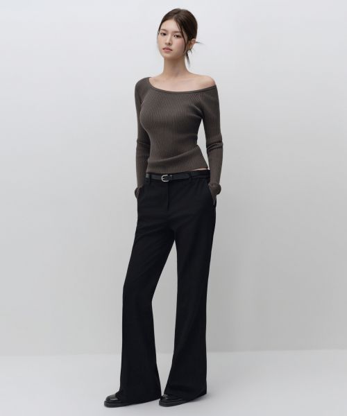 (Women) Musinsa Standard Women Flare Hidden Banding Slacks [Black] MWFPL8A07-BK