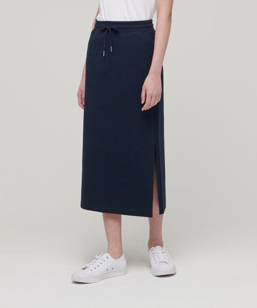 (Women) MUSINSA STANDARD WOMEN Flat Terry Sweat Long Skirt [Navy] MWJSE4Z05-NA