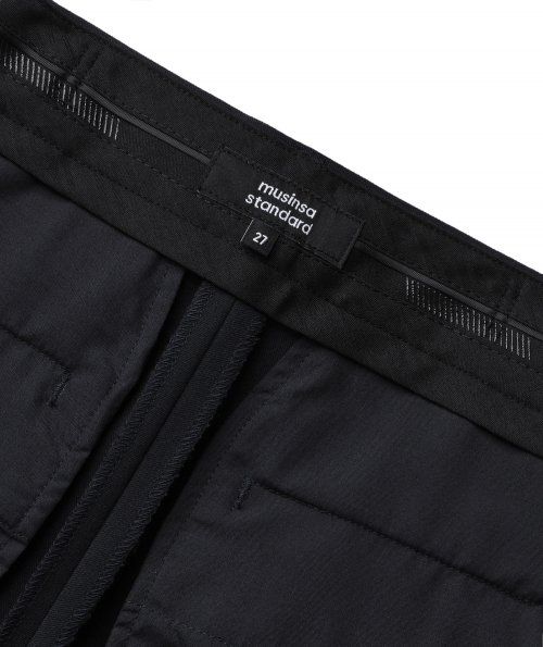 Cheap (W) MUSINSA STANDARD 女款高腰寬褲 隱藏式鬆緊腰頭西裝褲［黑色］ MWBPL0Z10-BK