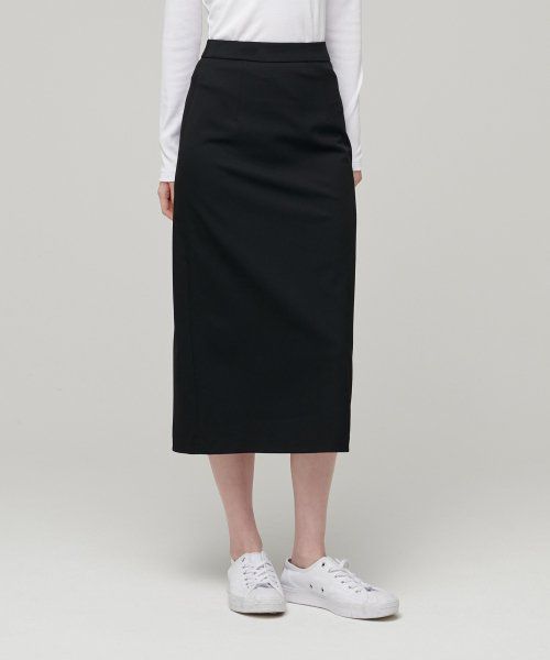 (Women) MUSINSA STANDARD WOMEN High Waist Long Skirt [Black] MWASK9Z04-BK