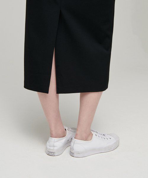 Shop (Women) MUSINSA STANDARD WOMEN High Waist Long Skirt [Black] MWASK9Z04-BK