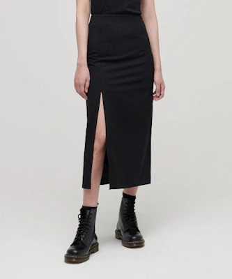 (W) Falda Larga Negra de Mujer MUSINSA STANDARD de Cintura Alta con Abertura MWASK4Z08-BK Buy (W) Falda Larga Negra de Mujer MUSINSA STANDARD de Cintura Alta con Abertura MWASK4Z08-BK
