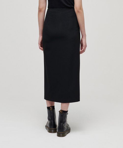 Order (Women) MUSINSA STANDARD WOMEN High Waist Slit Long Skirt [Black] MWASK4Z08-BK