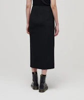 Order (W) Falda Larga Negra de Mujer MUSINSA STANDARD de Cintura Alta con Abertura MWASK4Z08-BK