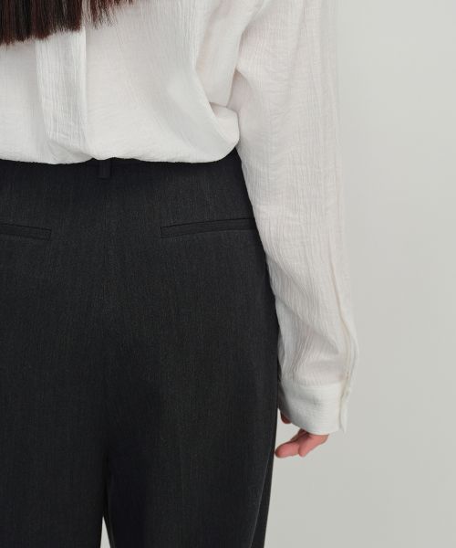 Details for (W) MUSINSA STANDARD 女款高腰寬版隱藏式鬆緊腰西裝褲【炭灰色】 MWBPL0Z10-CG