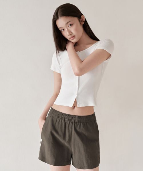 (Women) MUSINSA STANDARD WOMEN Lace Trim Short-Sleeve Jersey Cardigan [White] MWFTS5B17-WH