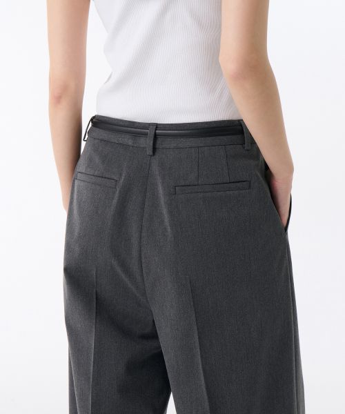 Sizing (W) MUSINSA STANDARD 女款低腰深摺超寬版隱藏式鬆緊帶西裝褲［中灰色］ MWEPL0Z01-MR
