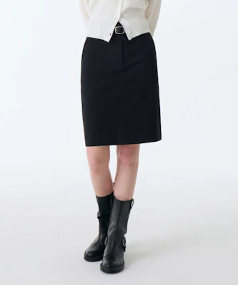 (W) Falda Negra Mujer Musinsa Standard Cintura Baja Largo a la Rodilla MWESK2Z08-BK Lookbook (W) Falda Negra Mujer Musinsa Standard Cintura Baja Largo a la Rodilla MWESK2Z08-BK