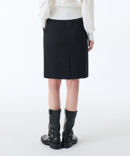 Shop (W) Falda Negra Mujer Musinsa Standard Cintura Baja Largo a la Rodilla MWESK2Z08-BK
