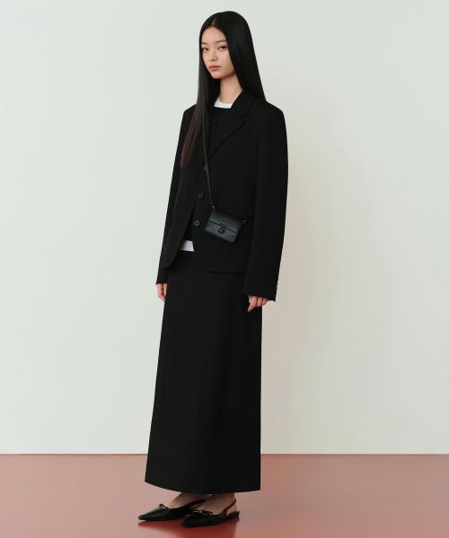 (Women) MUSINSA STANDARD WOMEN Maxi Skirt [Black] MWBSK0Z05-BK