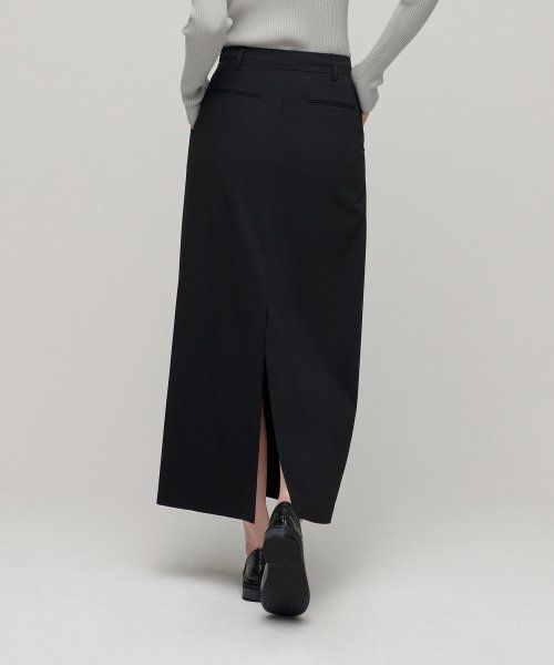 Shop (Women) MUSINSA STANDARD WOMEN Maxi Skirt [Black] MWBSK0Z05-BK