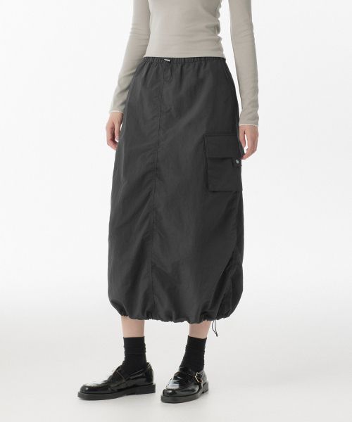 (Women) MUSINSA STANDARD WOMEN Nylon Parachute Skirt [Dark Grey] MWDSK4Z02-DG