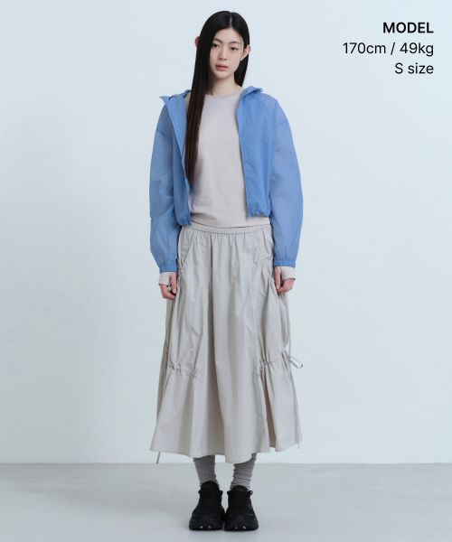 Order (W) MUSINSA STANDARD 女裝尼龍褶皺長裙 [灰色] MWFSK5A05-AY